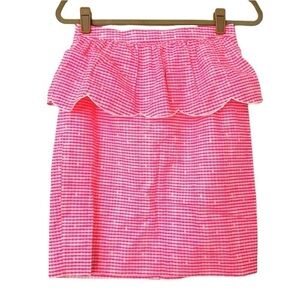 Lilly Pulitzer Thyme Scallop Peplum Gingham Skirt